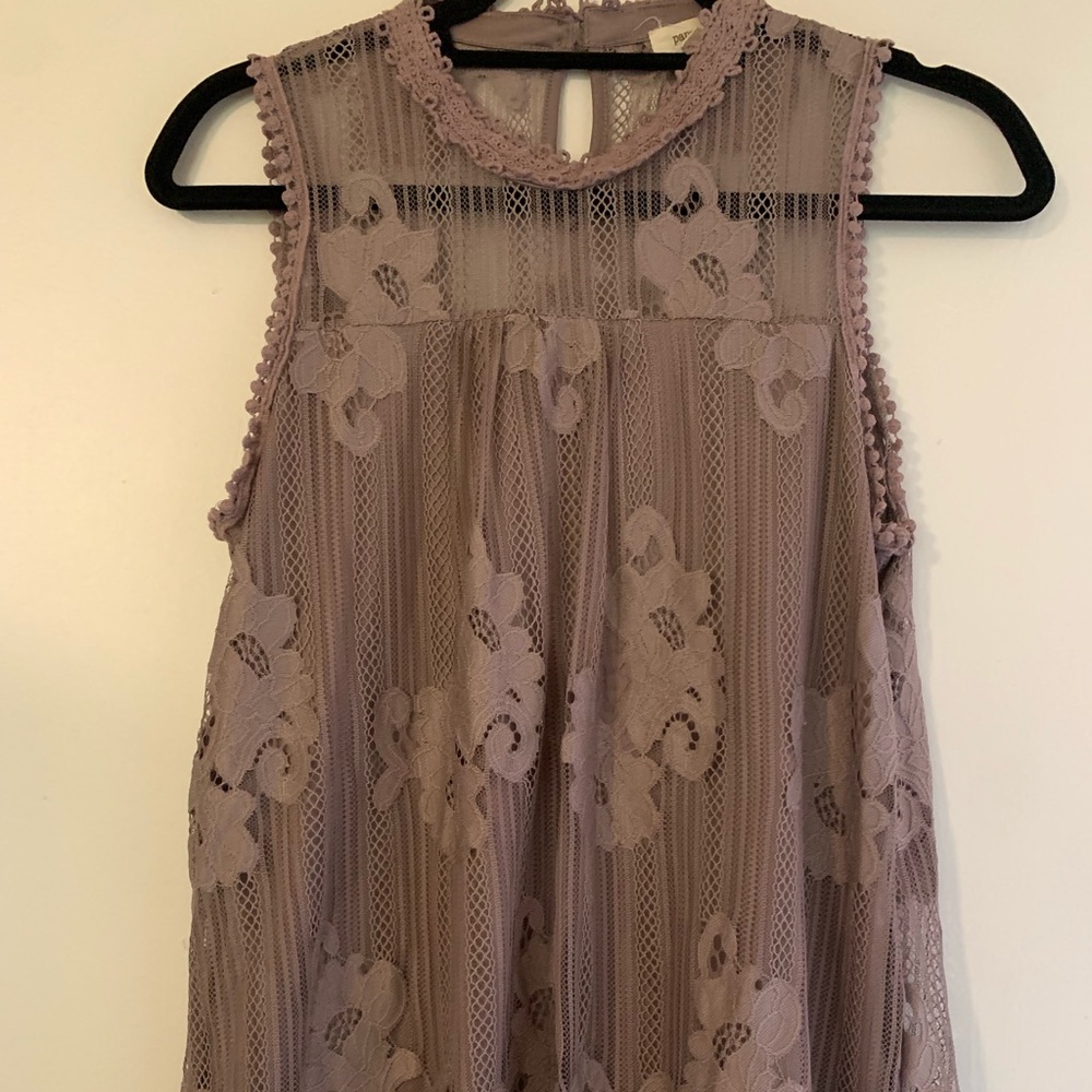 NWOT Mauve Lace Floral Blouse